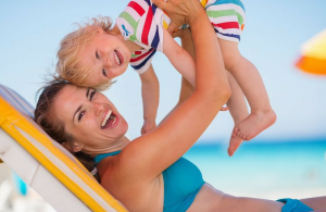 family at the beach